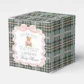 Pink Coquette Bow Bear Baby Shower Favor Box Geschenkschachtel (Vorderseite)