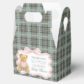 Pink Coquette Bow Bear Baby Shower Favor Box Geschenkschachtel (Geöffnet)