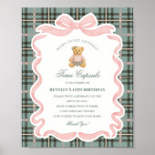 Pink Coquette Bow Bear Birthday Time Capsule Poster (Vorne)