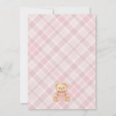 Pink Coquette Bow Bear Girl Advice for Baby Card Einladung (Rückseite)