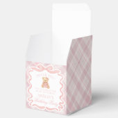 Pink Coquette Bow Bear Girl Birthday Favor Box Geschenkschachtel (Geöffnet)
