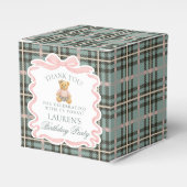 Pink Coquette Bow Bear Girl Birthday Favor Box Geschenkschachtel (Vorderseite)