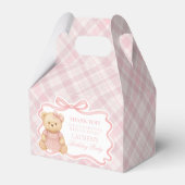 Pink Coquette Bow Bear Girl Birthday Favor Box Geschenkschachtel (Rückseite)