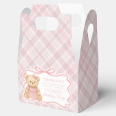 Pink Coquette Bow Bear Girl Birthday Favor Box Geschenkschachtel (Geöffnet)