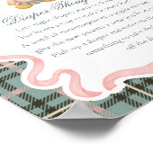Pink Coquette Bow Bear Plaid Diaper Thoughts Poster (Ecke)