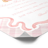 Pink Coquette Bow Bear Shower Advice for Baby Poster (Ecke)