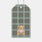 Pink Coquette Bow Bear Tartan Birthday Favors Geschenkanhänger (Rückseite)