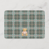Pink Coquette Bow Bear Tartan Plaid Details Card Begleitkarte (Rückseite)