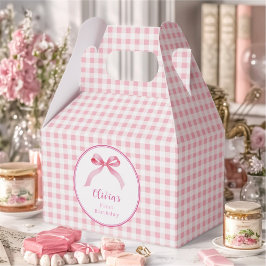 Pink Coquette Bow Birthday Favor Box Geschenkschachtel
