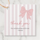 Pink Coquette Bow Birthday Geschenkanhänger (Vorderseite)