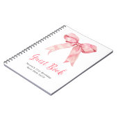 Pink Coquette Bow Birthday Party Guest Book Notizblock (Linke Seite)