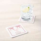 Pink Coquette Bow Birthday Party Rechteckiger Pappuntersetzer (Vor Ort)