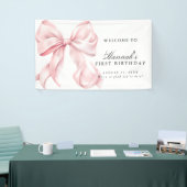 Pink Coquette Bow Birthday Party Welcome Sign Banner (Messeveranstaltung)