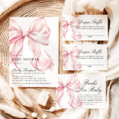 Pink Coquette Bow Books For Baby Card Begleitkarte