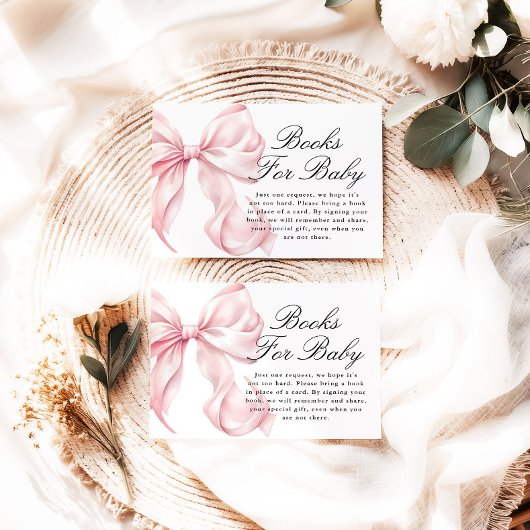 Pink Coquette Bow Books For Baby Card Begleitkarte