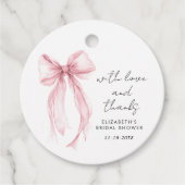 Pink Coquette Bow Brautparty Vielen Dank Geschenkanhänger (Vorderseite)