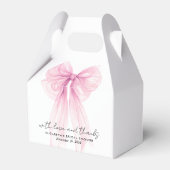 Pink Coquette Bow Brautparty Vielen Dank Geschenkschachtel (Rückseite)