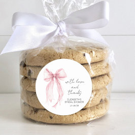 Pink Coquette Bow Brautparty Vielen Dank Runder Aufkleber