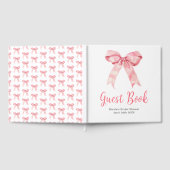 Pink Coquette Bow Bridal Shower Guest Book Gästebuch (Voll)