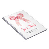 Pink Coquette Bow Bridal Shower Guest Book Notizblock (Rechte Seite)