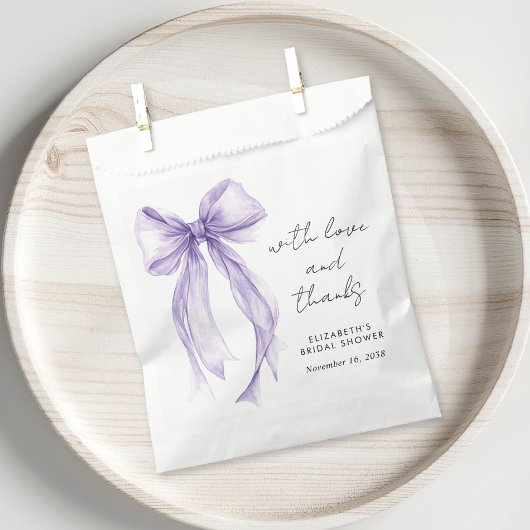 Pink Coquette Bow Bridal Shower Thank You Geschenktütchen