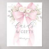 Pink Coquette Bow Cards and gifts Eucalyptus Poster (Vorne)
