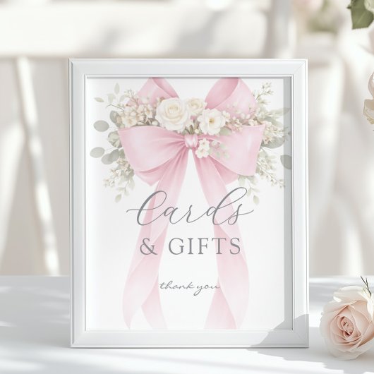 Pink Coquette Bow Cards and gifts Eucalyptus Poster