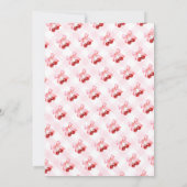 Pink Coquette Bow Cherry Baby Shower Menu Dankeskarte (Rückseite)