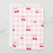 Pink Coquette Bow Cherry Birthday Dankeskarte (Rückseite)