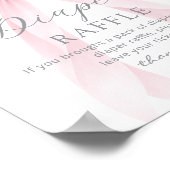 Pink Coquette Bow Diaper raffle Baby shower Poster (Ecke)