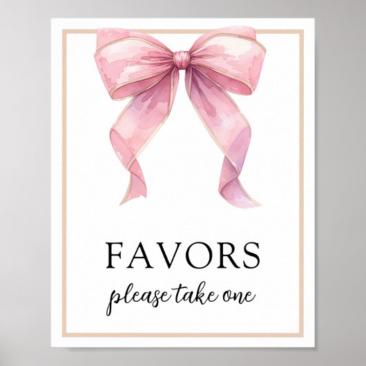 Pink Coquette Bow Favoriten Zeichen Poster (Vorne)