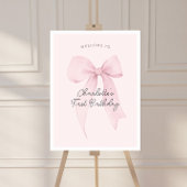 Pink Coquette Bow Geburtstag Begrüßungspult Poster