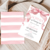 Pink Coquette Bow Geburtstagsparty Einladung