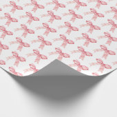 Pink Coquette Bow Geschenkpapier (Ecke)
