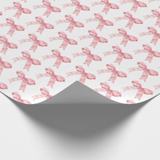 Pink Coquette Bow Geschenkpapier (Ecke)