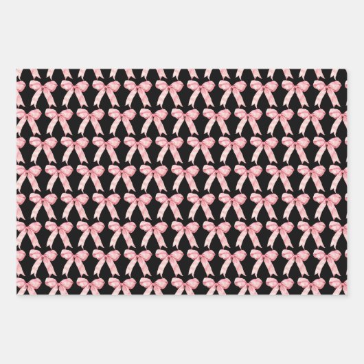 Pink Coquette Bow Geschenkpapier Set (Vorderseite 3)