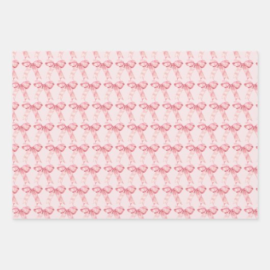Pink Coquette Bow Geschenkpapier Set (Vorderseite 2)