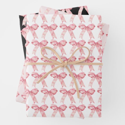 Pink Coquette Bow Geschenkpapier Set (Beispiel)