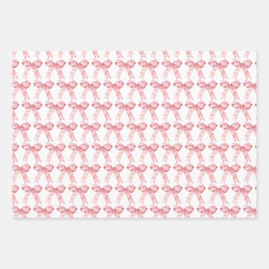 Pink Coquette Bow Geschenkpapier Set (Vorderseite)
