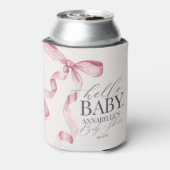 Pink Coquette Bow Girl Baby Dusche Dessert Favorit Dosenkühler (Kanne Rückseite)