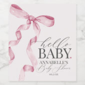 Pink Coquette Bow Girl Baby Duwer Favoriten Weinetikett (Einzelnes Label)