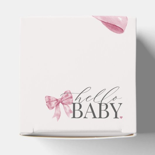 Pink Coquette Bow Girl Babydusche Geschenk Geschenkschachtel (Oben)