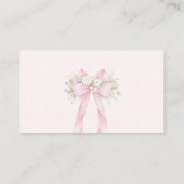 Pink Coquette Bow How Many Bows Baby shower game Begleitkarte (Rückseite)