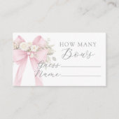 Pink Coquette Bow How Many Bows Baby shower game Begleitkarte (Vorderseite)