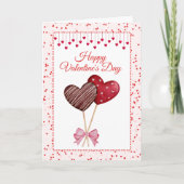 Pink Coquette Bow & Lollipop, Foto Valentinstag Karte (Vorderseite)