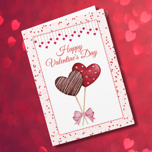 Pink Coquette Bow & Lollipop, Foto Valentinstag Karte