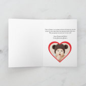 Pink Coquette Bow & Lollipop Foto, Valentinstag Karte (Innenseite)