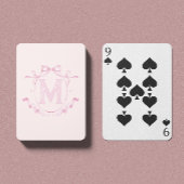 Pink Coquette Bow Monogram Custom Playing Cards Spielkarten