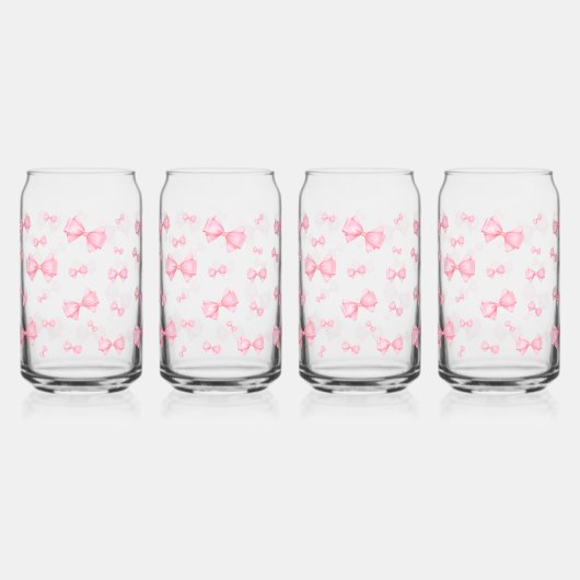 Pink Coquette Bow Muster Dosenglas (Vorderseite)
