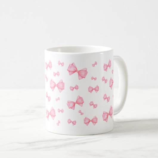 Pink Coquette Bow Muster Kaffeetasse (VorderseiteRechts)